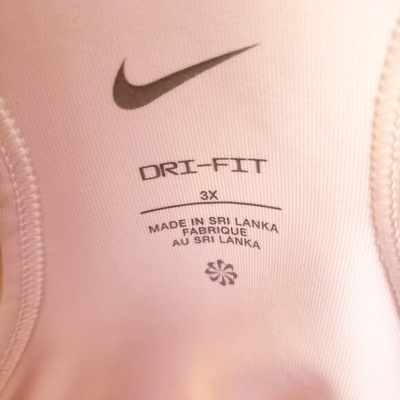 Nike White with Black Swoosh Sports Dri Fit Crop Top Size 2X EUC - Picture 4 of 5
